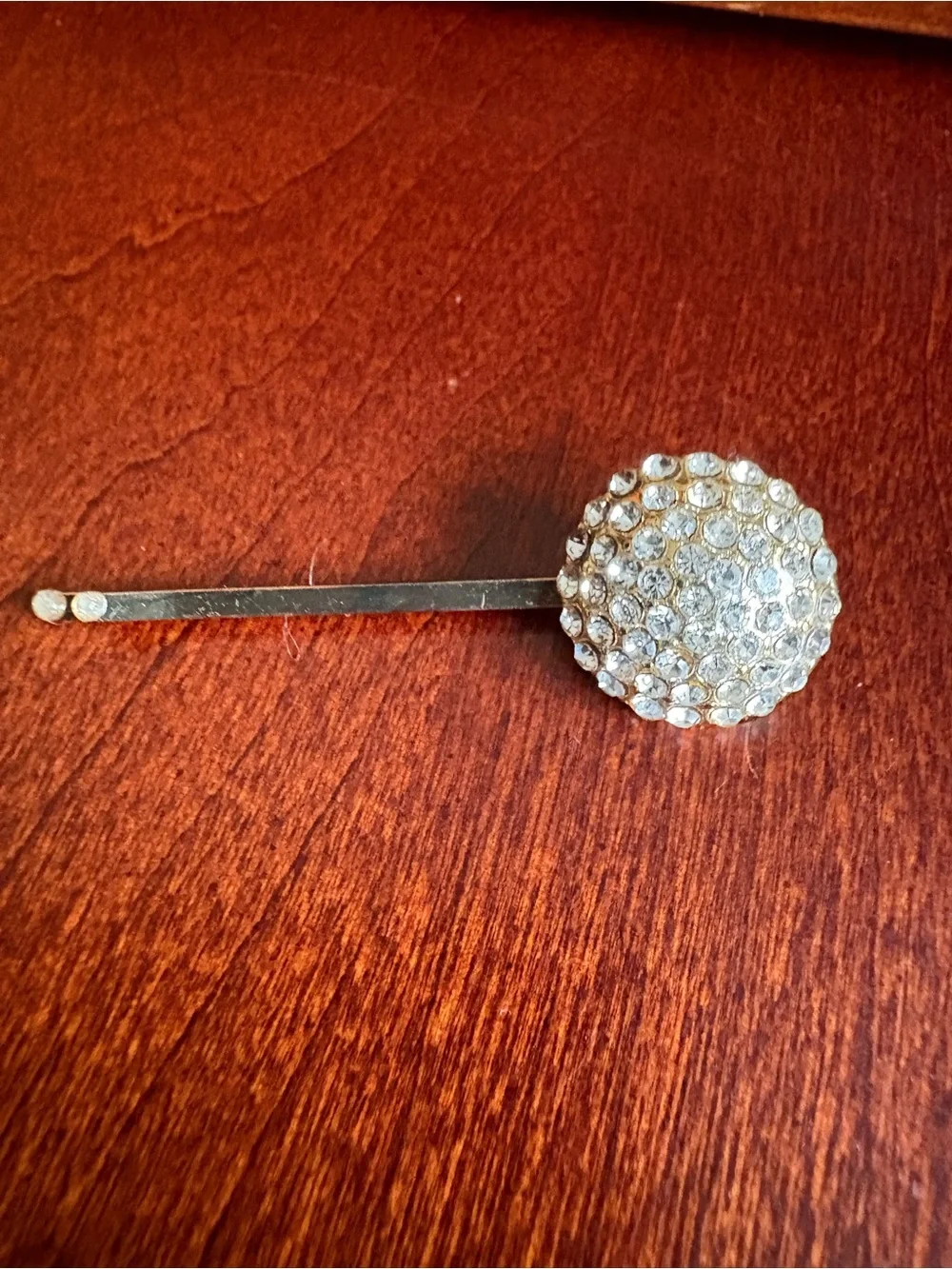 Set of 3 Gold Tone w/Rhinestone Bobby Pins